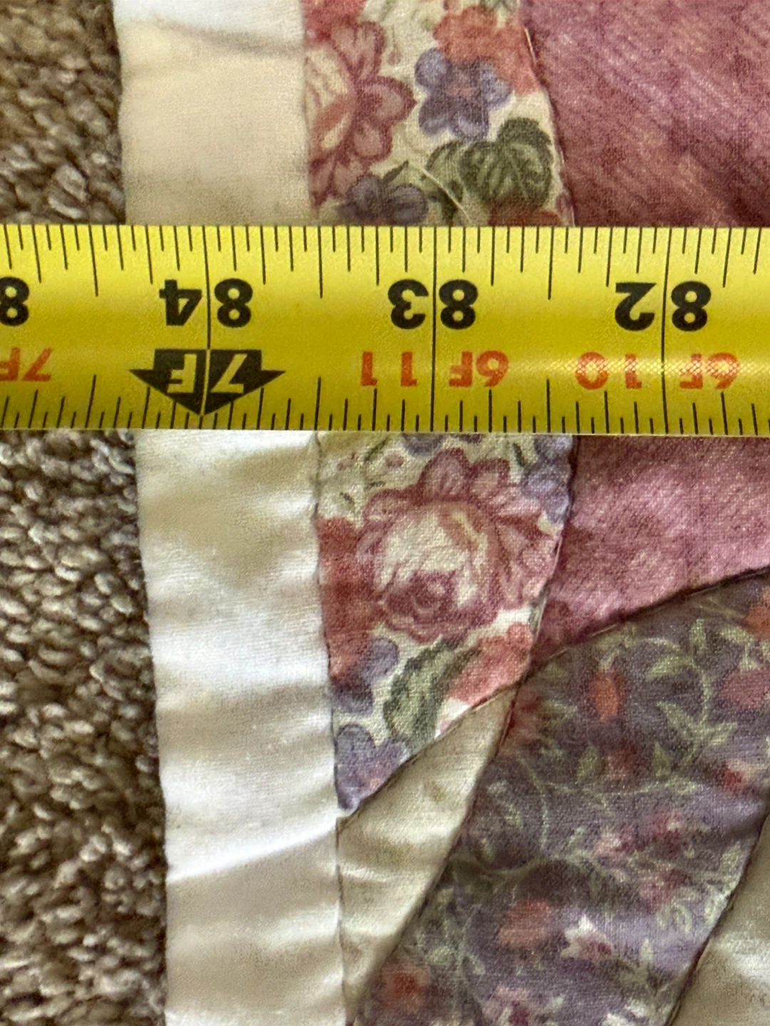 King Size Double Wedding Ring Style Quilt 84x96 Cotton - photo 4