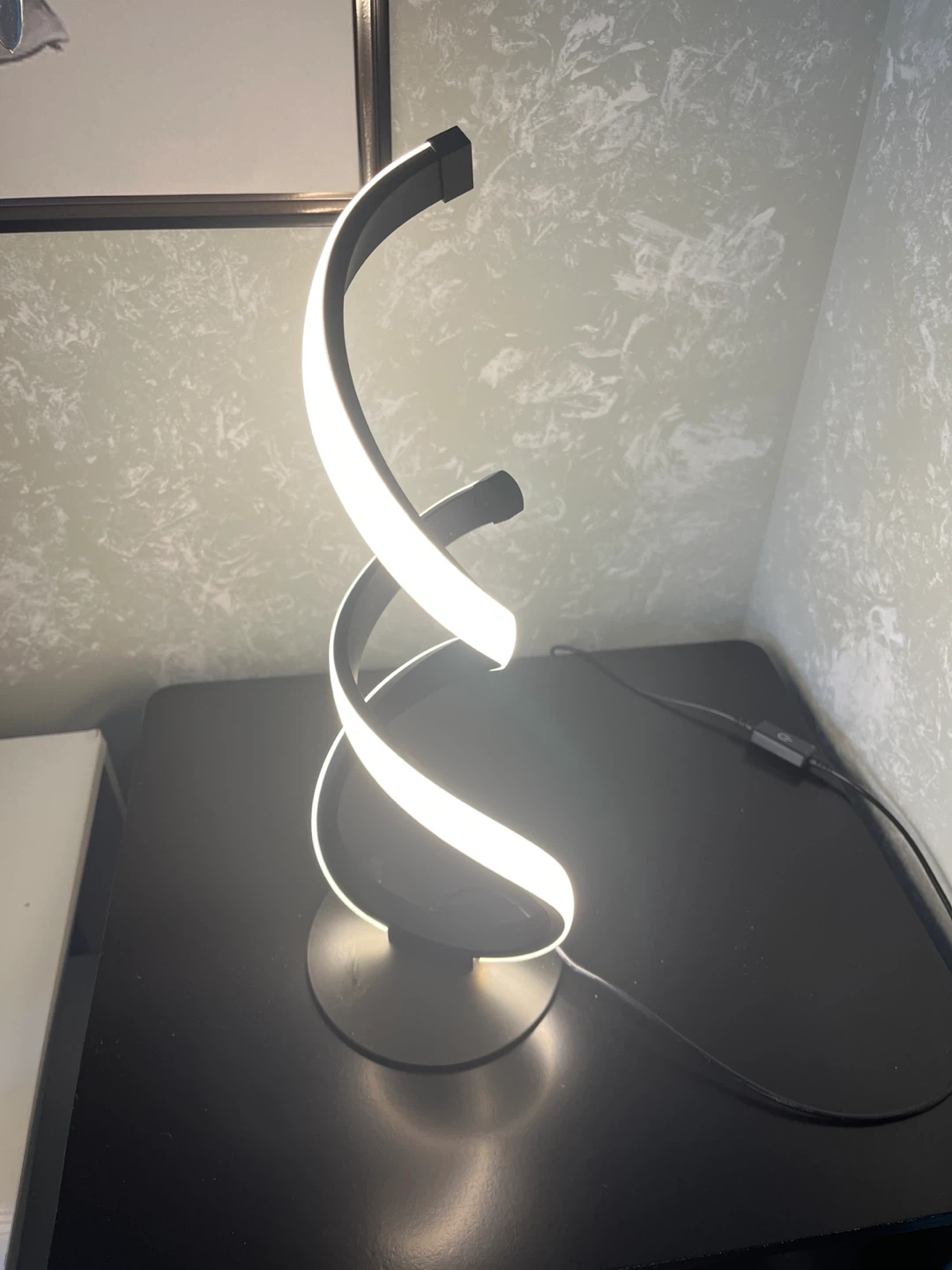 LED lamp black and white abstract