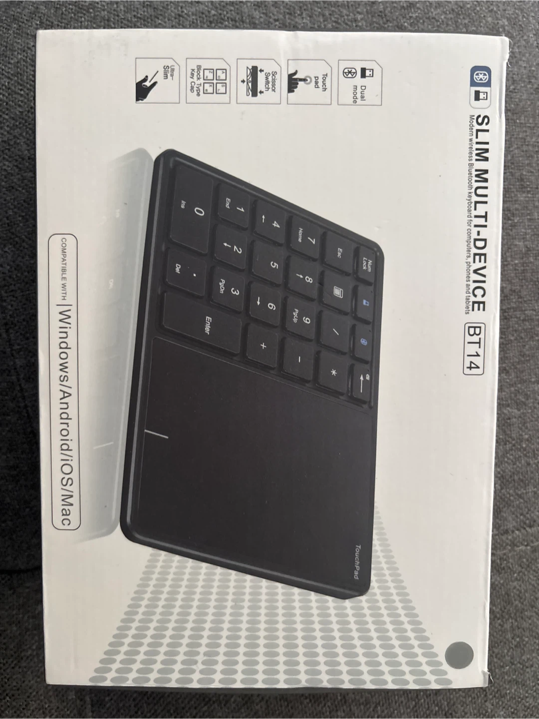 2.4G & Bluetooth Numeric Keypad with Touchpad