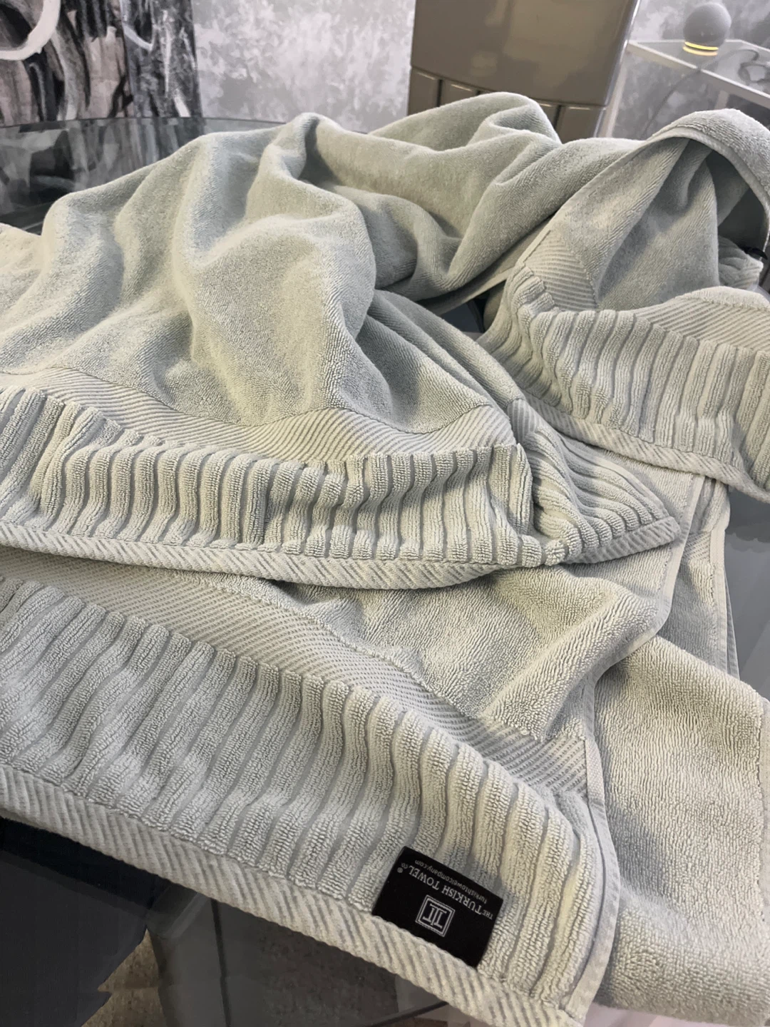 2  Aqua 26” x 40” bath sheets