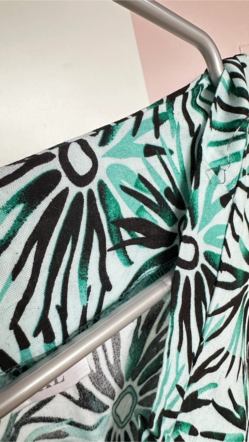 Tropical Teal & Black Floral Shirt Dress - Size XL - photo 5
