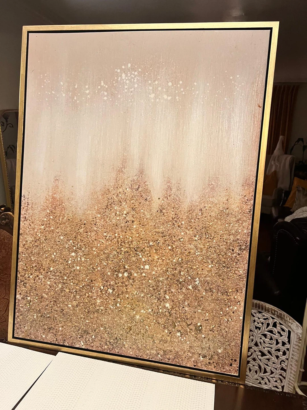 Textured Wall Art with Gold Frame