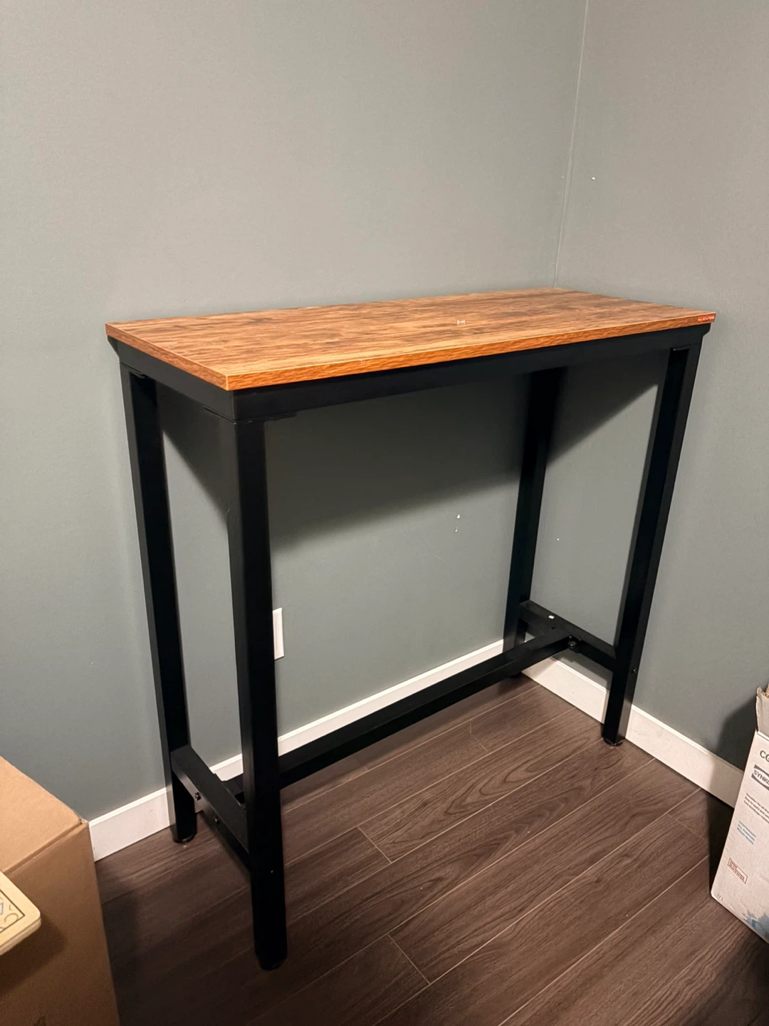 Bar Table 39.4 inch - Wood Top & Black Metal Frame - photo 2
