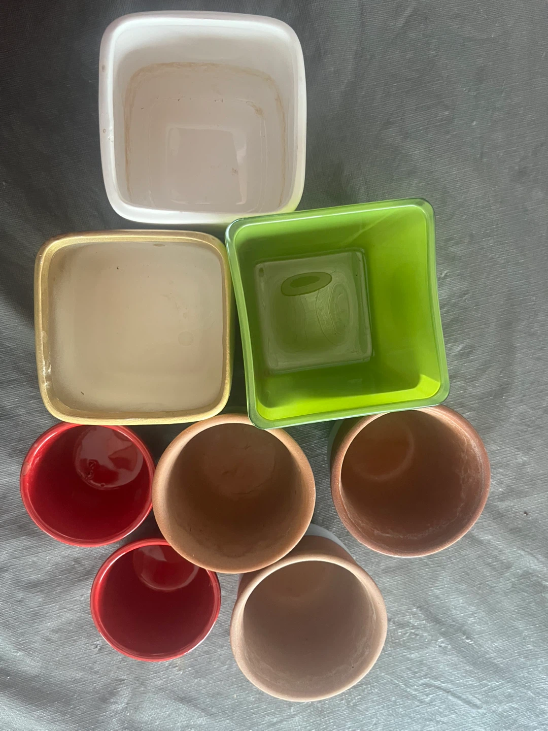 Mixed Plant Pots - Terracotta, Red, Green, White, Beige - photo 2