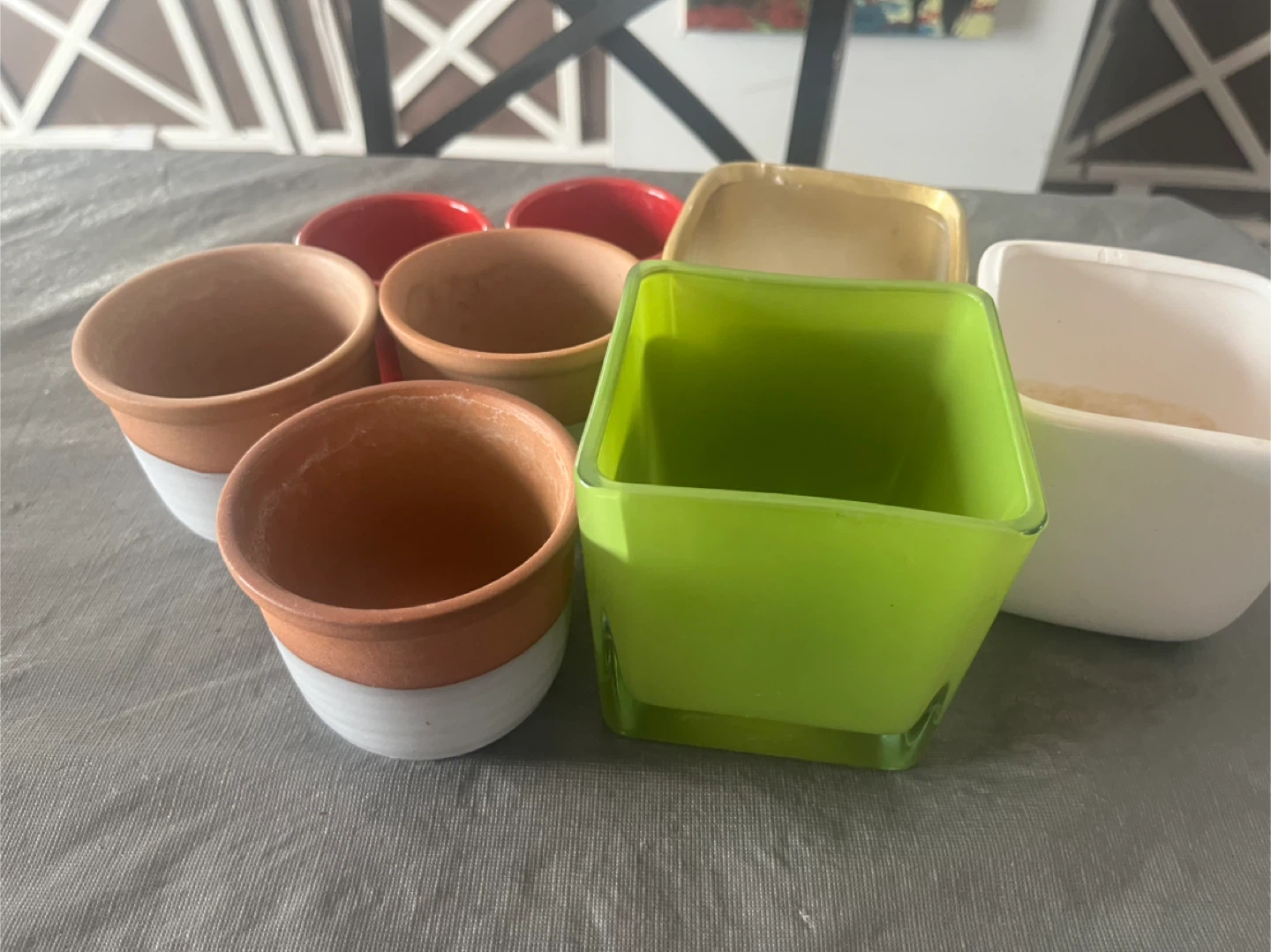 Mixed Plant Pots - Terracotta, Red, Green, White, Beige