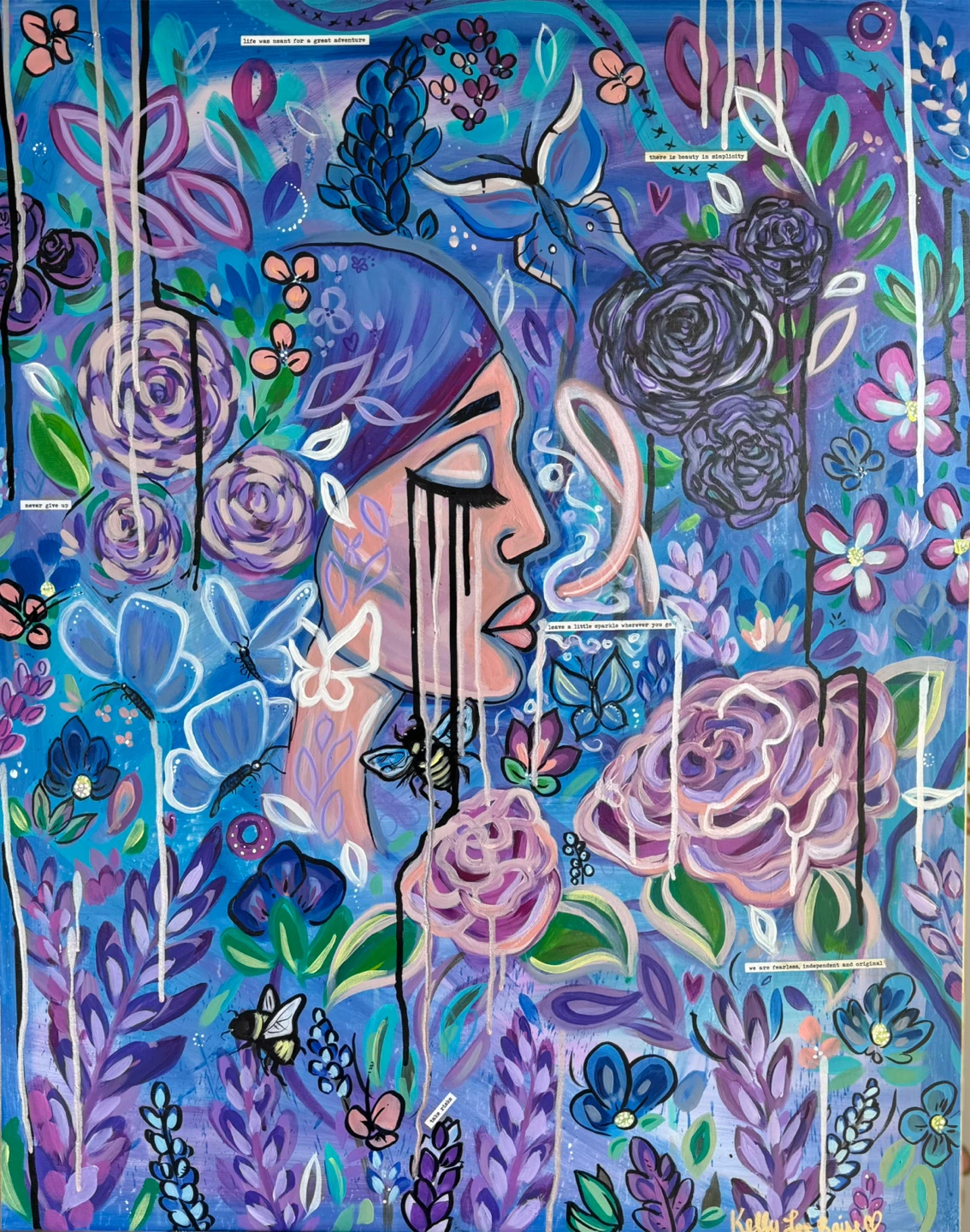 Vibrant Floral and Butterfly Wall Art