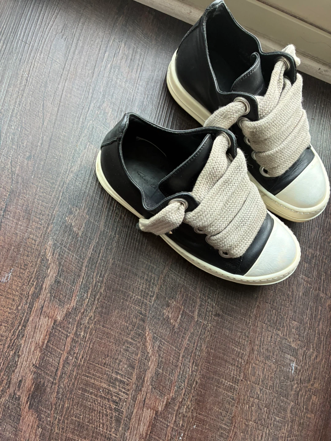 Rick Owens Black Leather Sneakers - photo 2