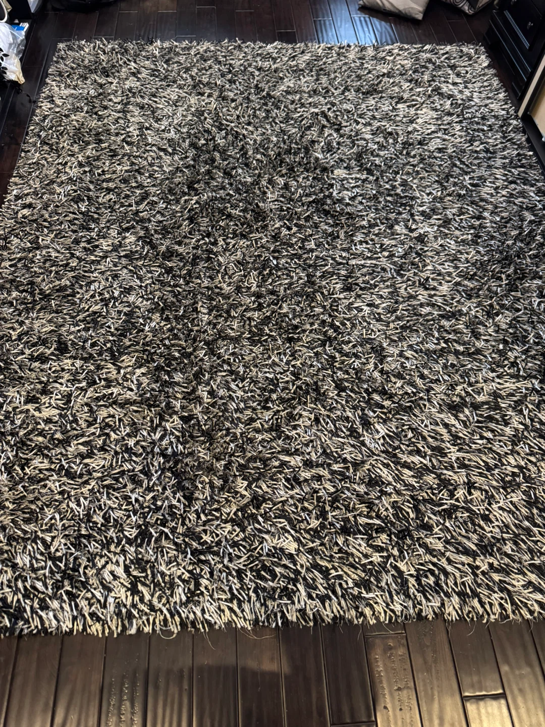 Shag Area Rug - Black and White