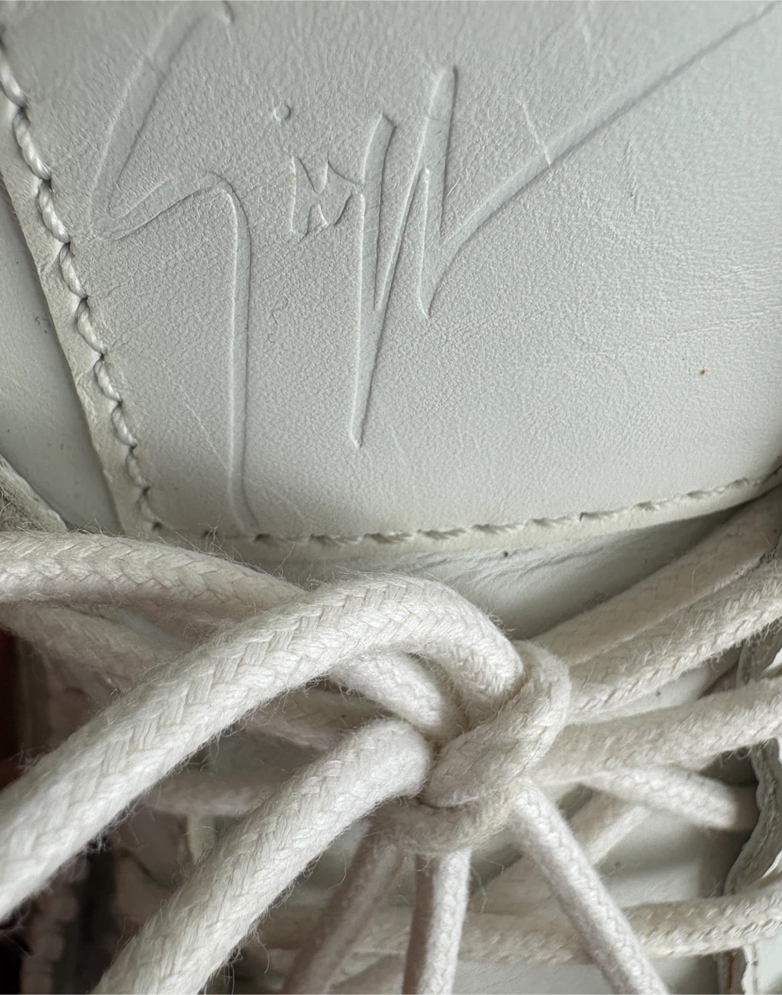 Size 38 Giuseppe Zanotti White Leather High-Top Sneakers - photo 2