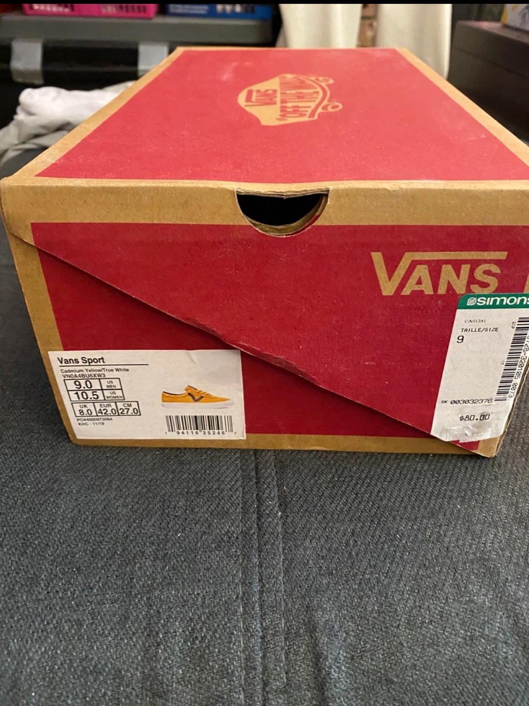 Men's Vans Sport Yellow Suede Shoes - Size 9