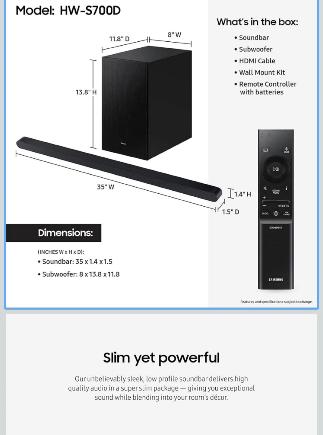 Samsung Soundbar AND Samsung  Speakers