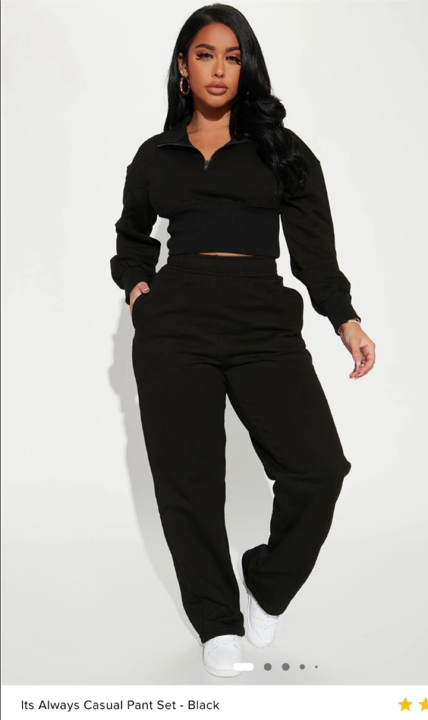 Black Casual Pant Set
