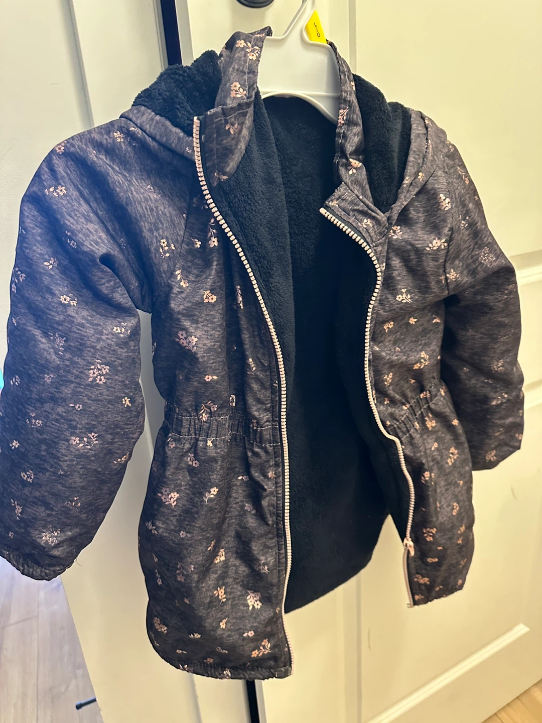 Girls' Floral Hooded Winter Jacket