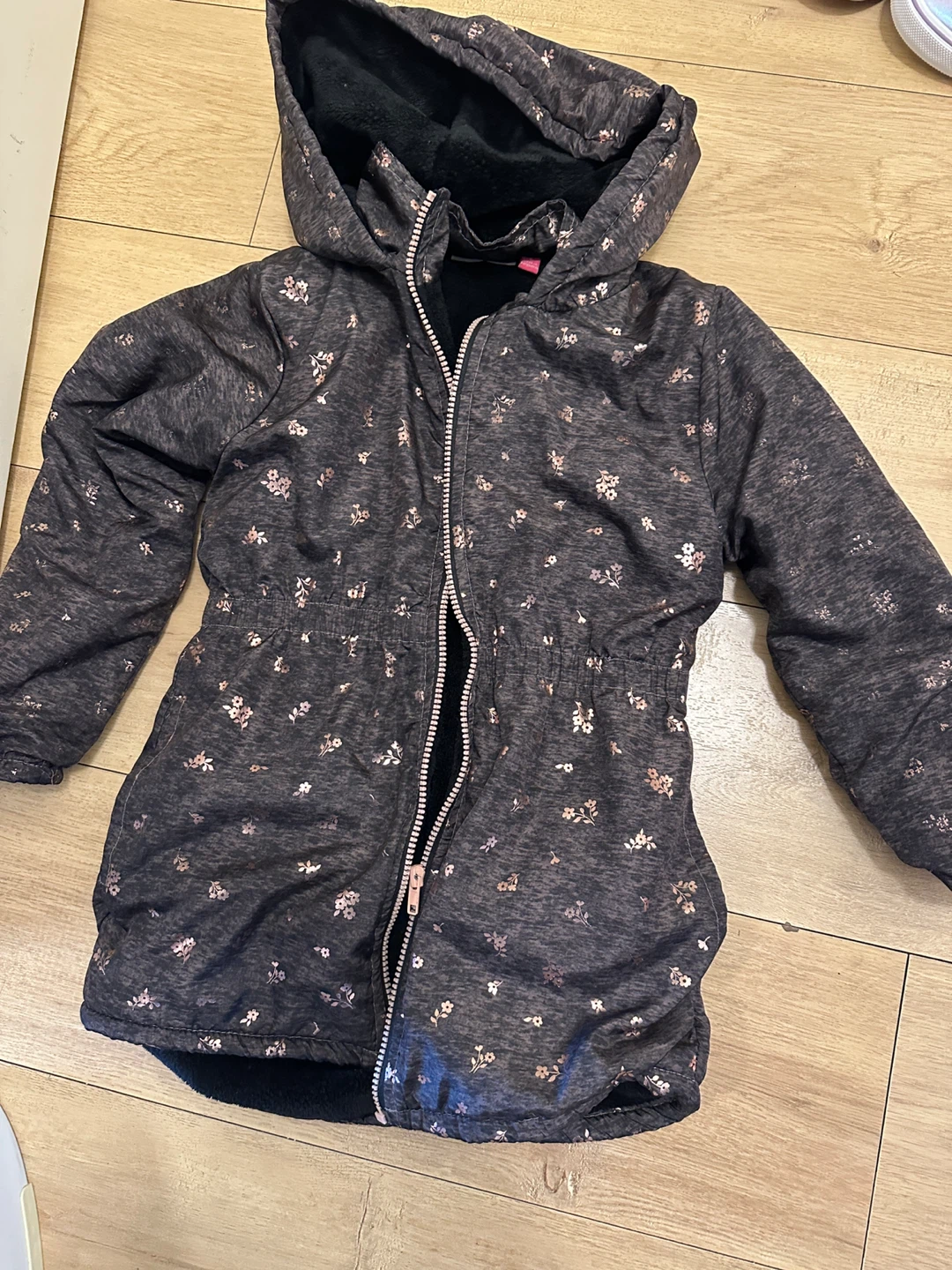 Girls' Floral Hooded Winter Jacket - photo 2
