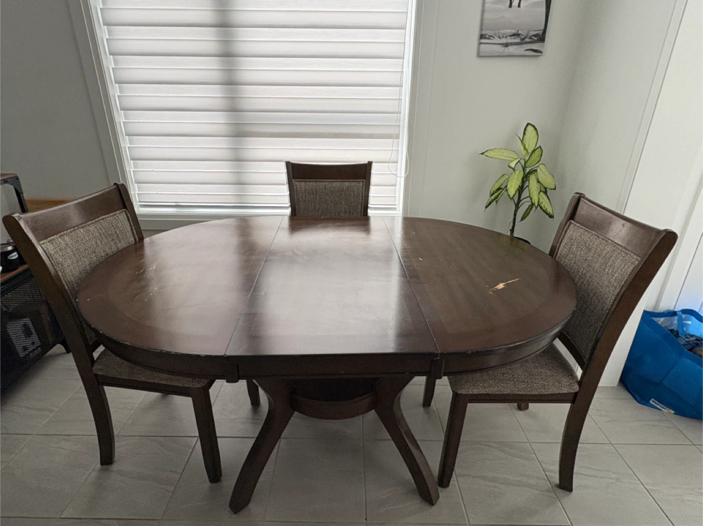 Wooden Dining Table with 3 Chairs - photo 2