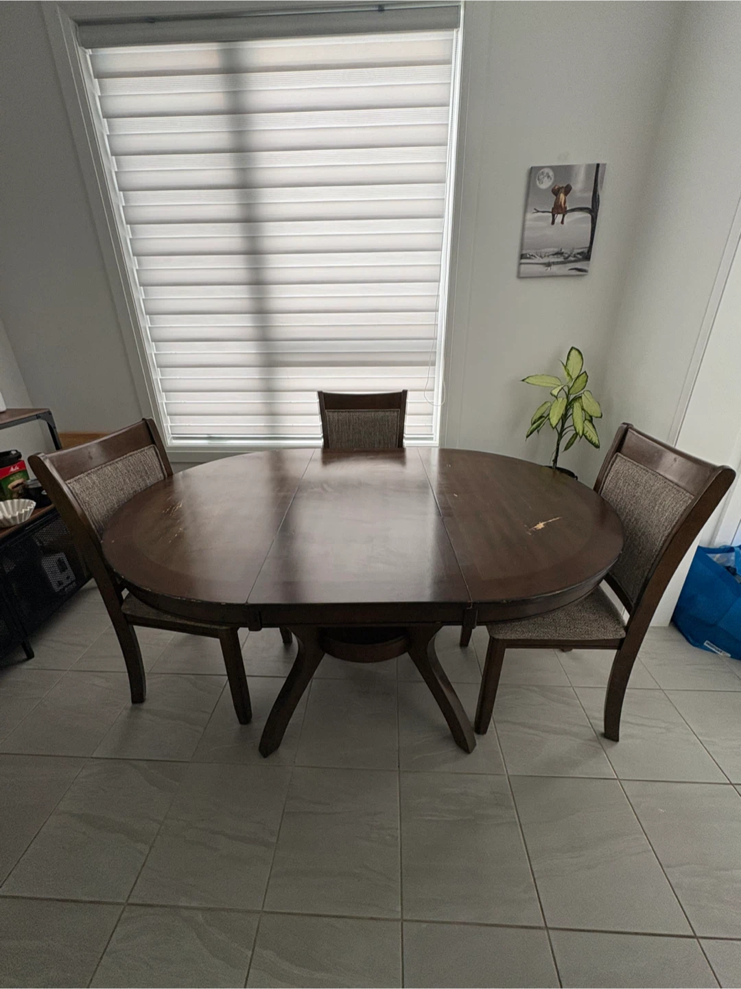 Wooden Dining Table with 3 Chairs