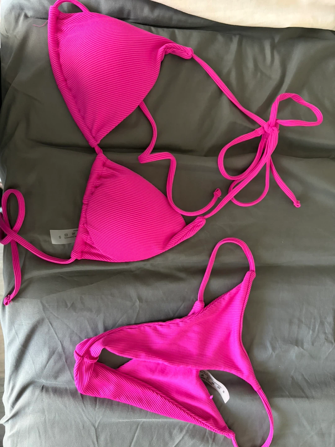 Brand new and never worn - Hot Pink Ribbed Bikini -