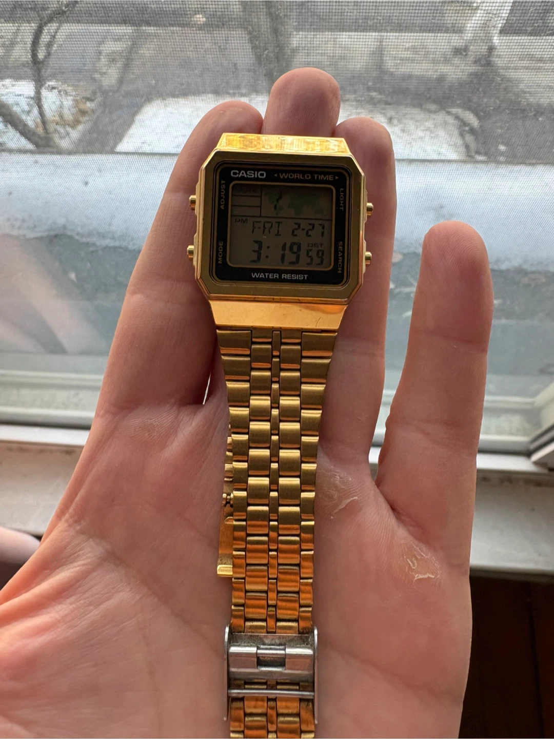 Casio World Time Gold Digital Watch