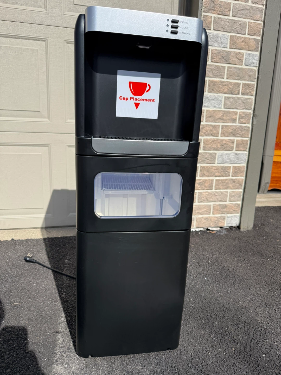 Black Water Cooler with Refrigerator
