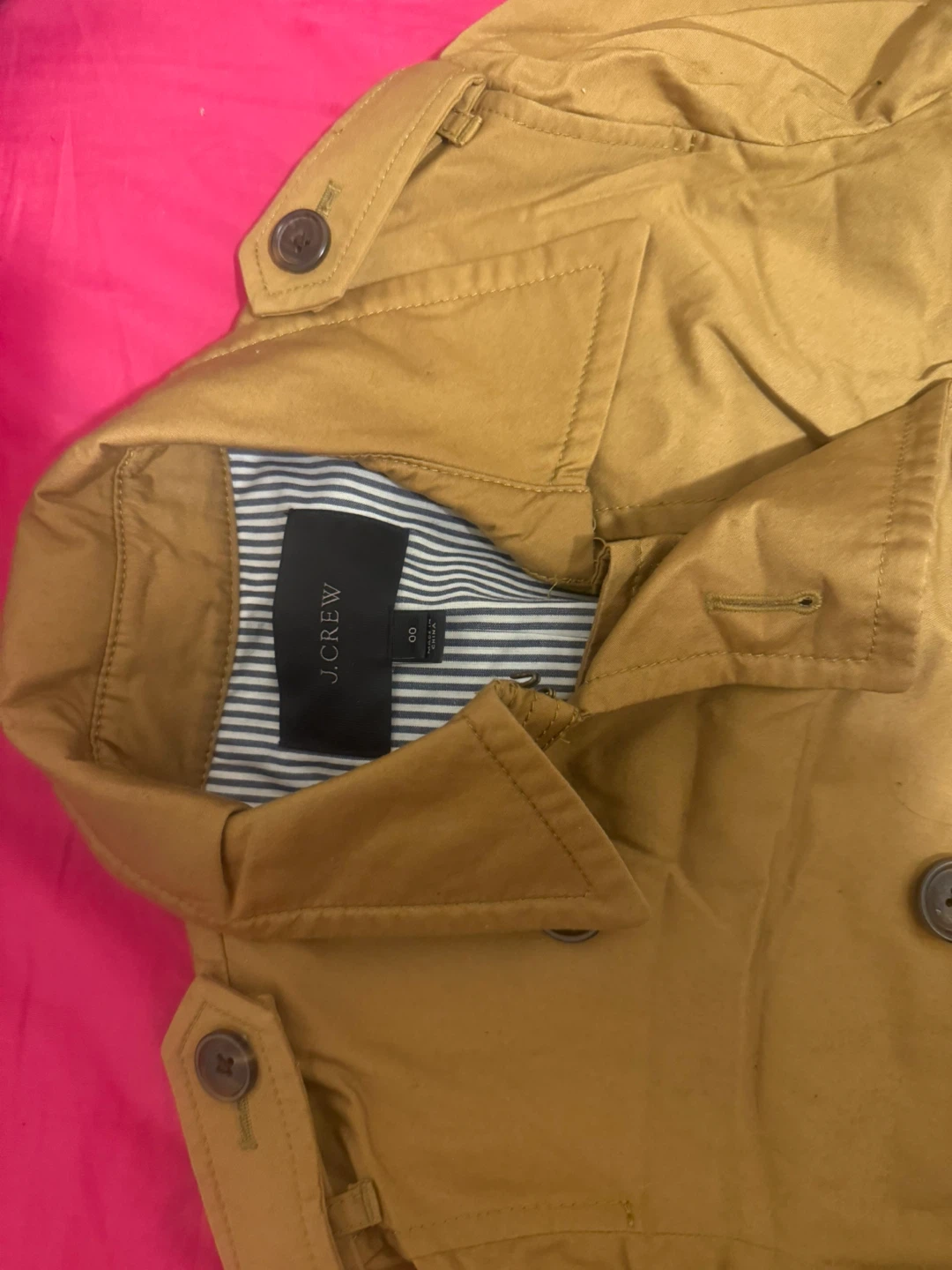 J.Crew Women's Tan Double-Breasted Trench Coat Size 00