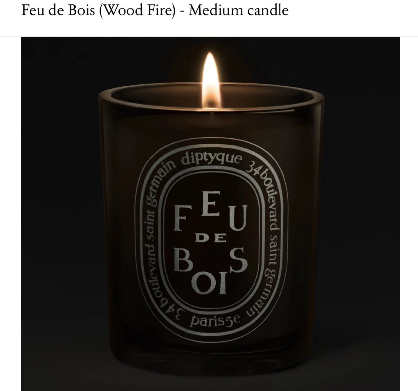 🧡 Diptyque Feu de Bois MEDIUM CANDLE 300g