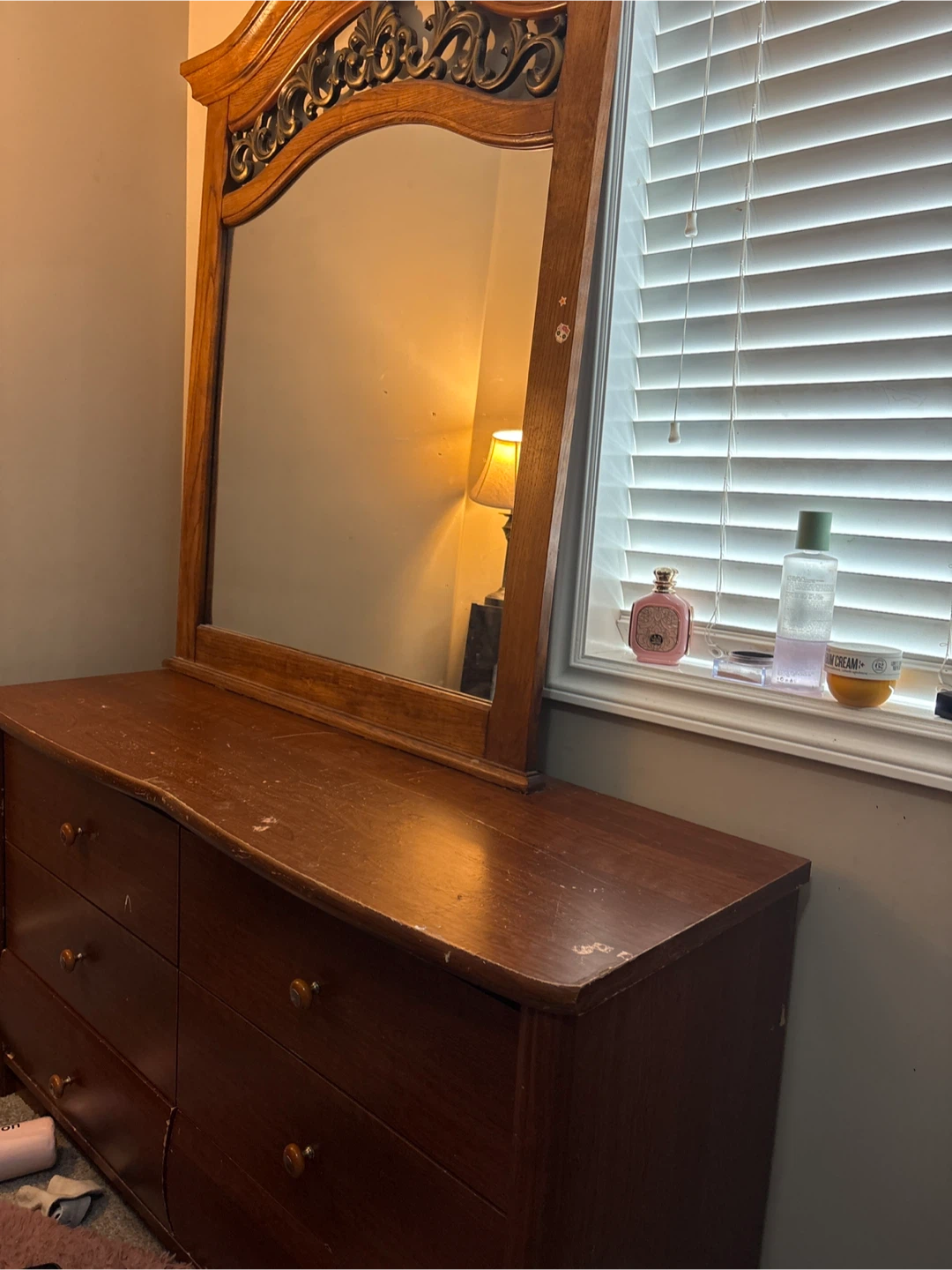 Wooden Dresser with Mirror