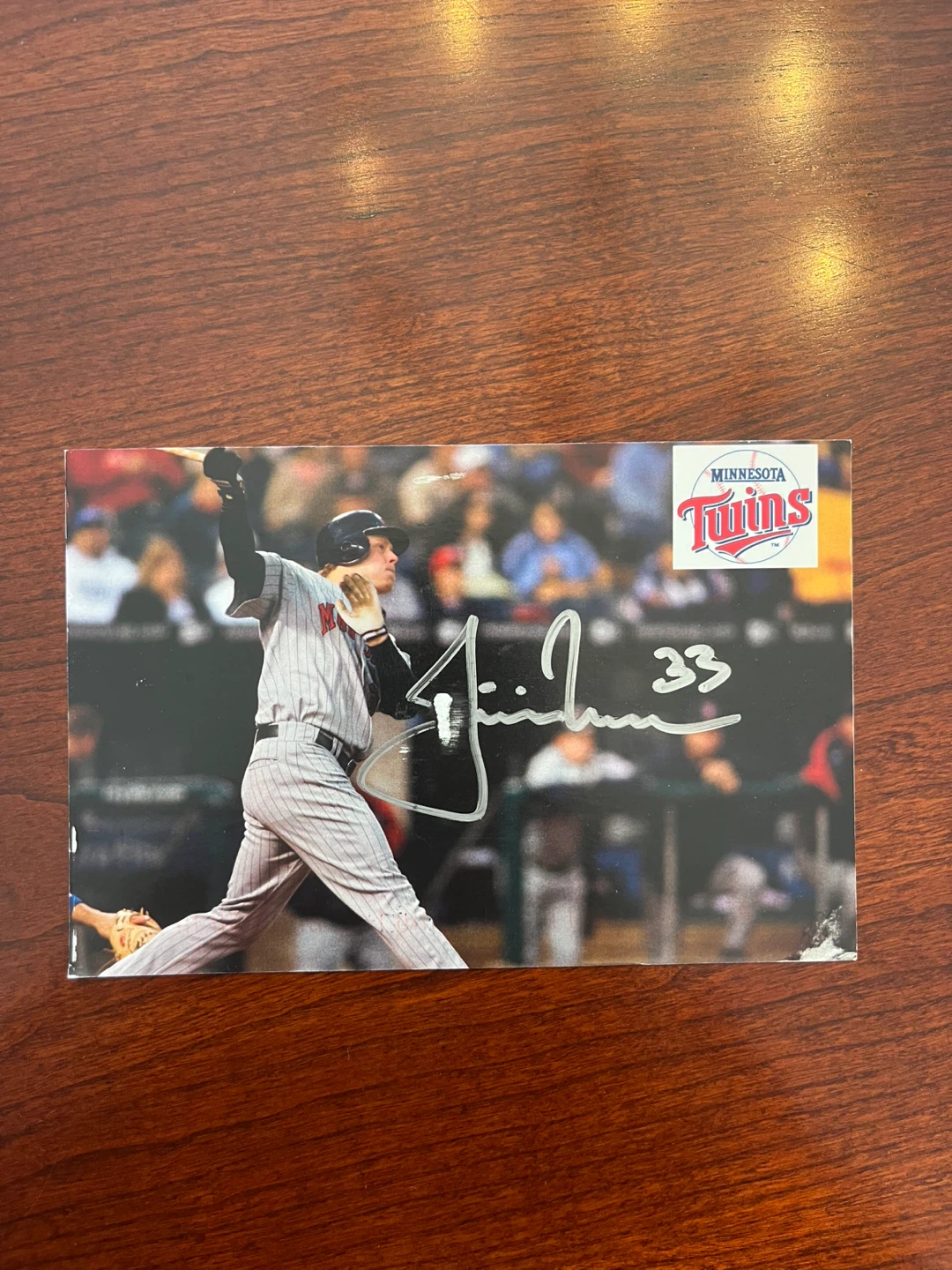 Justin Morneau postcard autograph