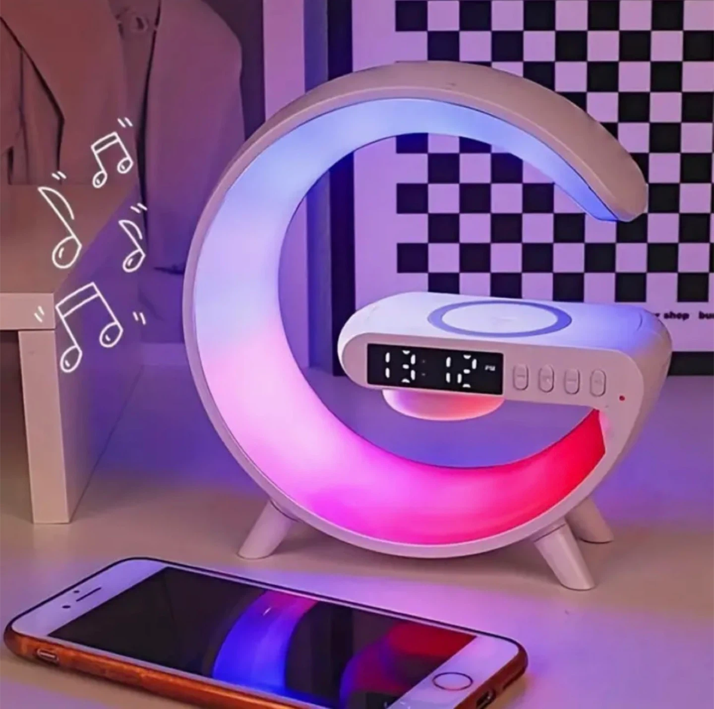 Little G Smart Light with Wireless Fast Charging and Clock Alarm - photo 5