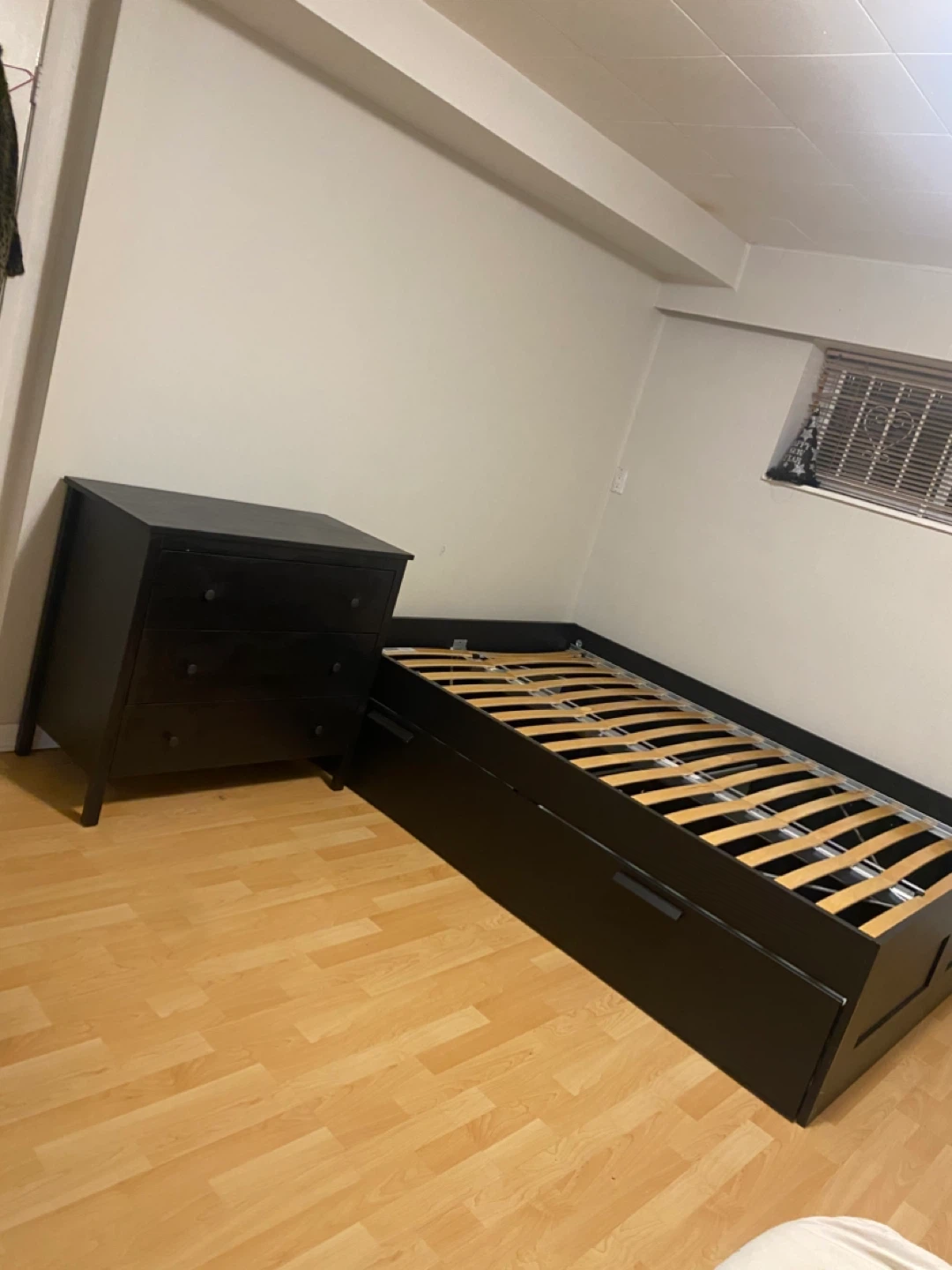 Black Storage Bed Frame with Drawers