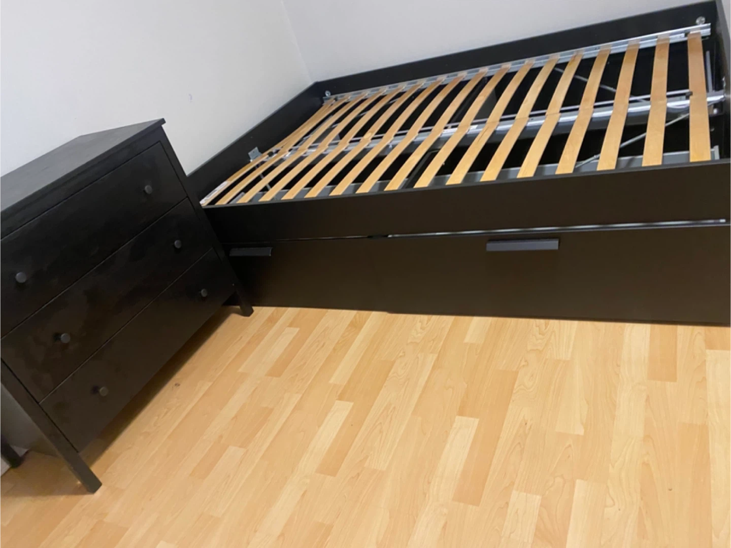 Black Storage Bed Frame with Drawers - photo 2