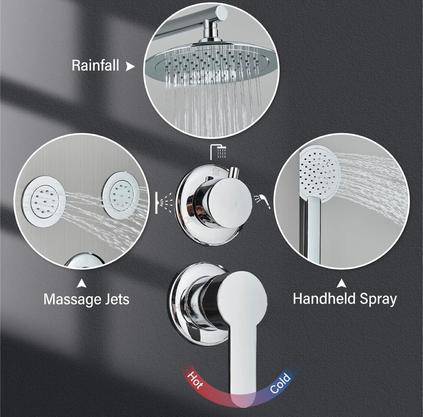Stainless Steel Shower Panel with Rainfall - photo 5