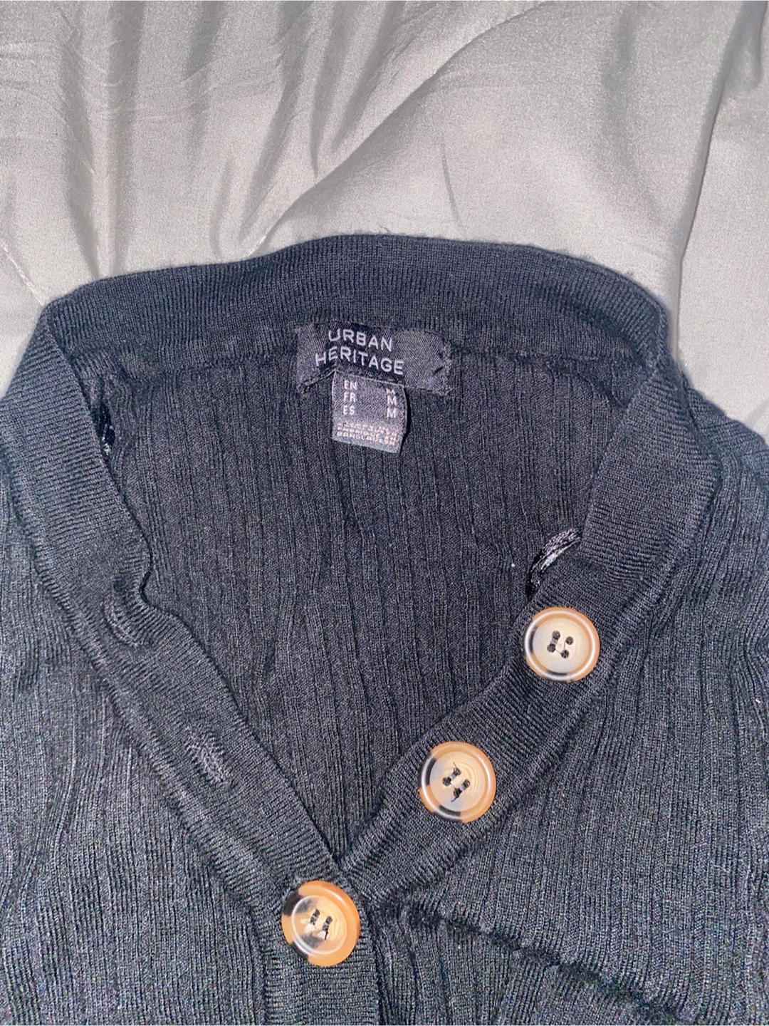 Urban Heritage Black Ribbed Button-Up - photo 2