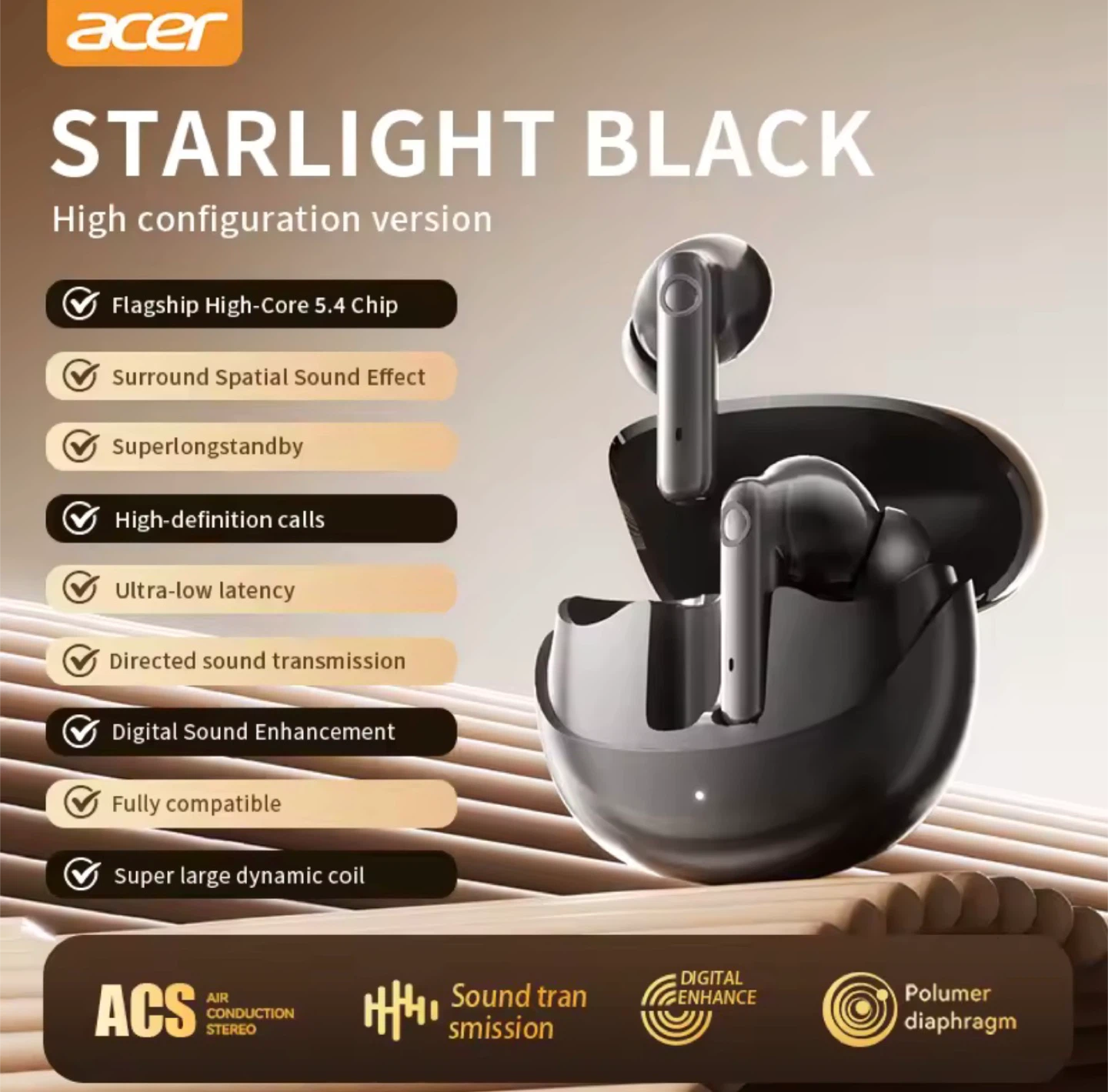 Acer TWS Wireless Headset OHR546 - photo 2