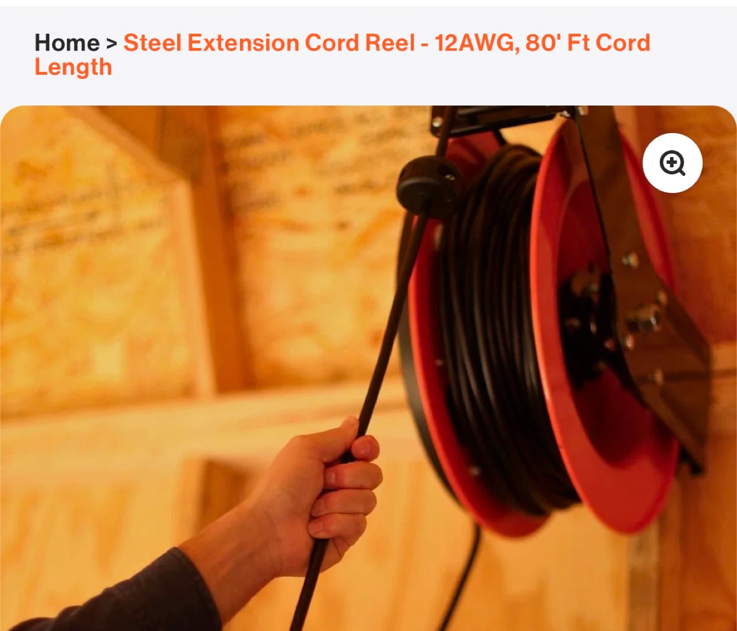 SuperHandy Steel Extension Cord Reel - 80' Ft - photo 4
