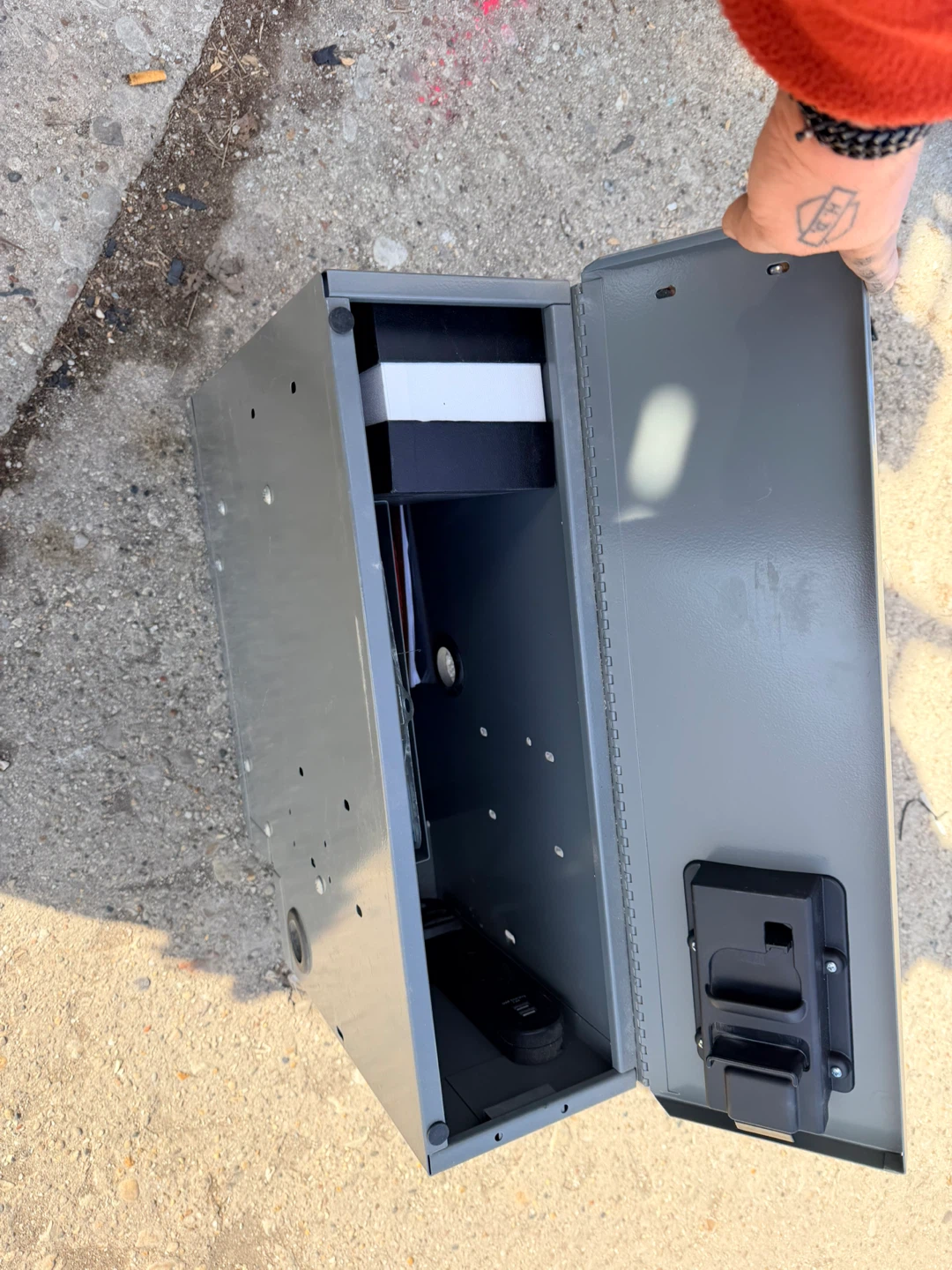 Gray Metal Lockbox with USB Power Strip - photo 2