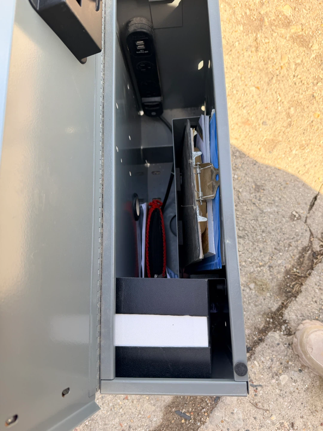 Gray Metal Lockbox with USB Power Strip - photo 4