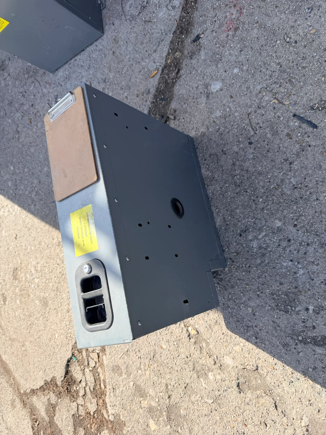 Gray Metal Lockbox with USB Power Strip