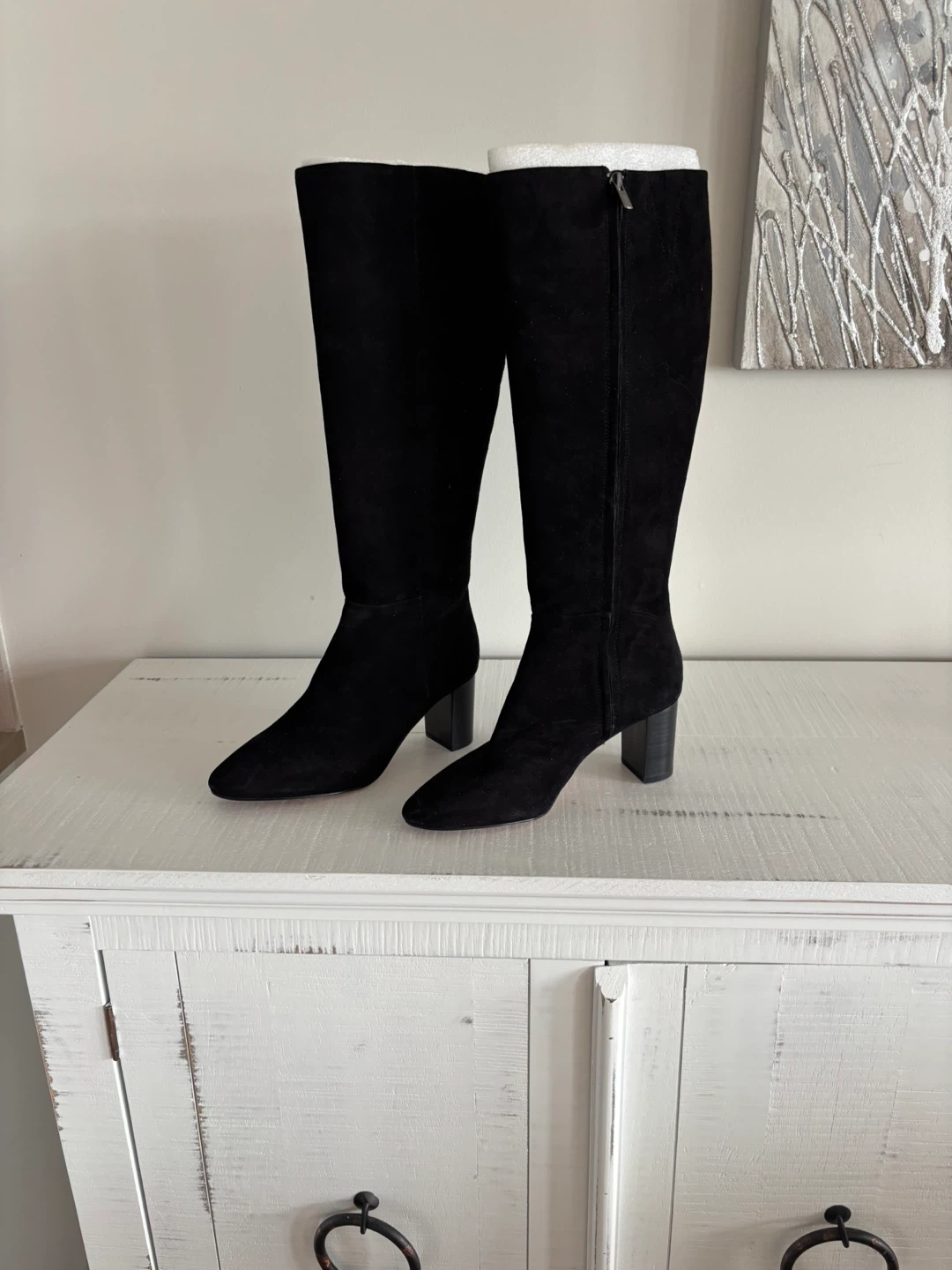 Banana republic black suede tall boots