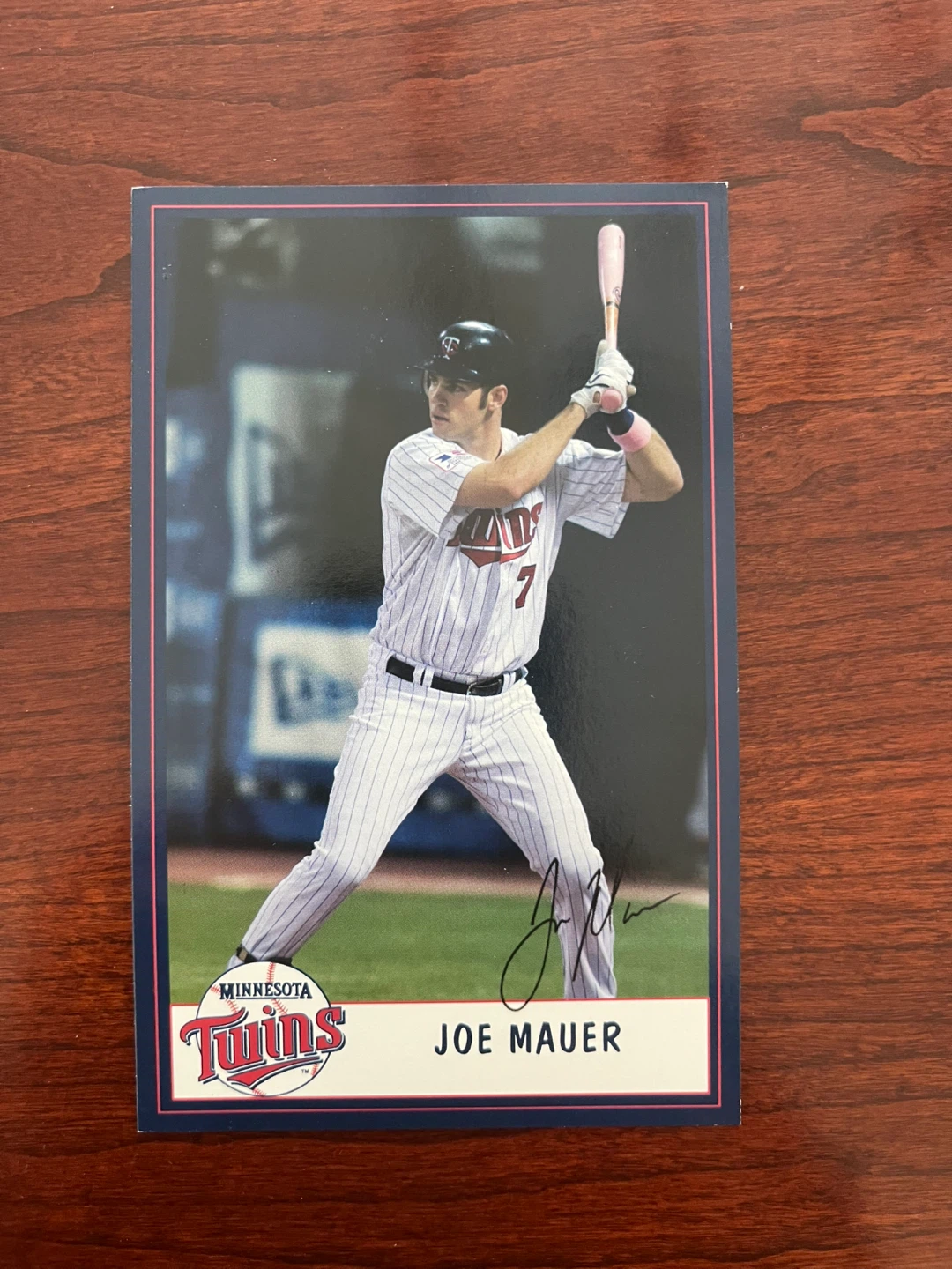 Joe Mauer autograph postcard