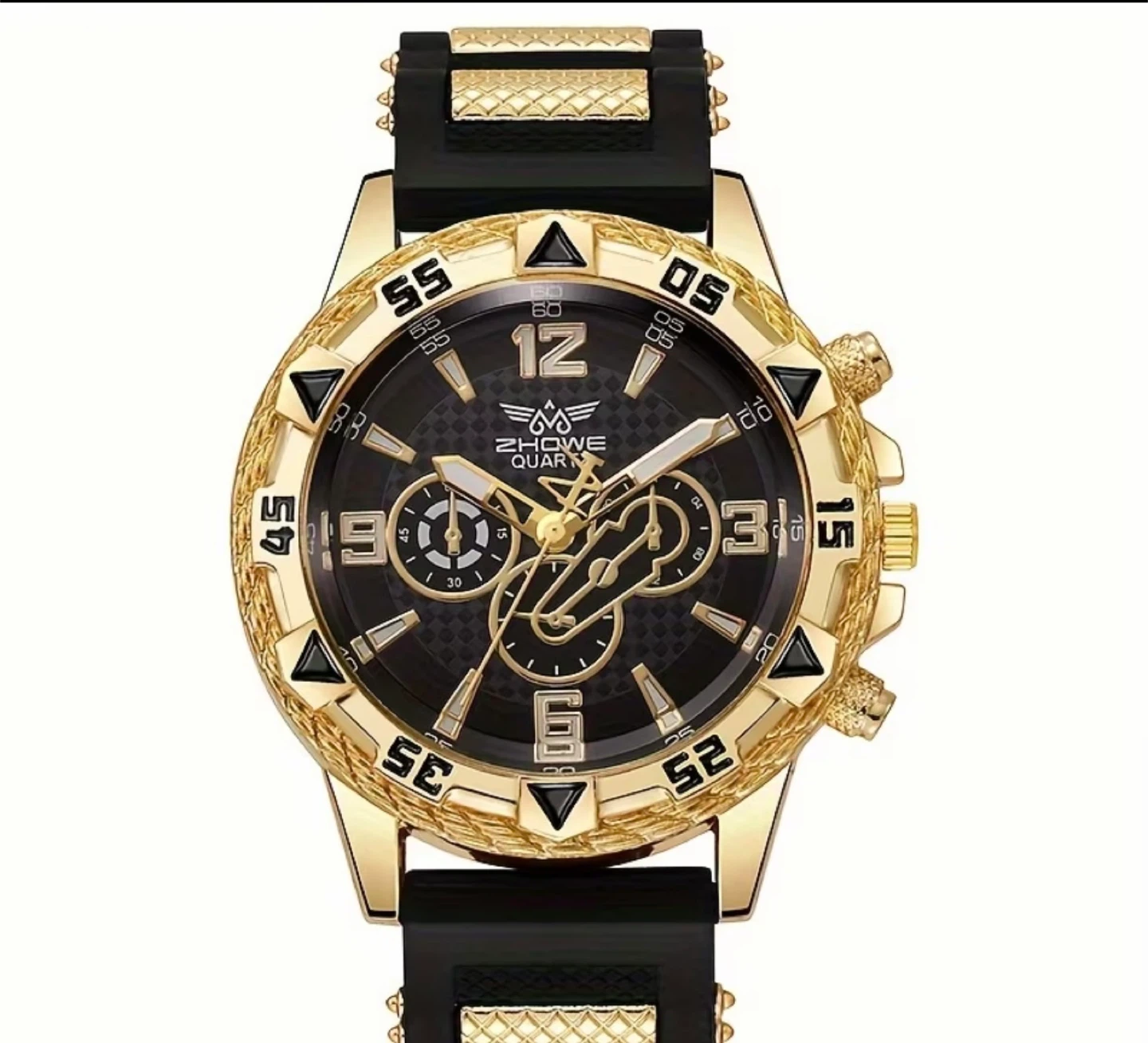 ZHOWE Quartz Gold Black Chronograph Watch