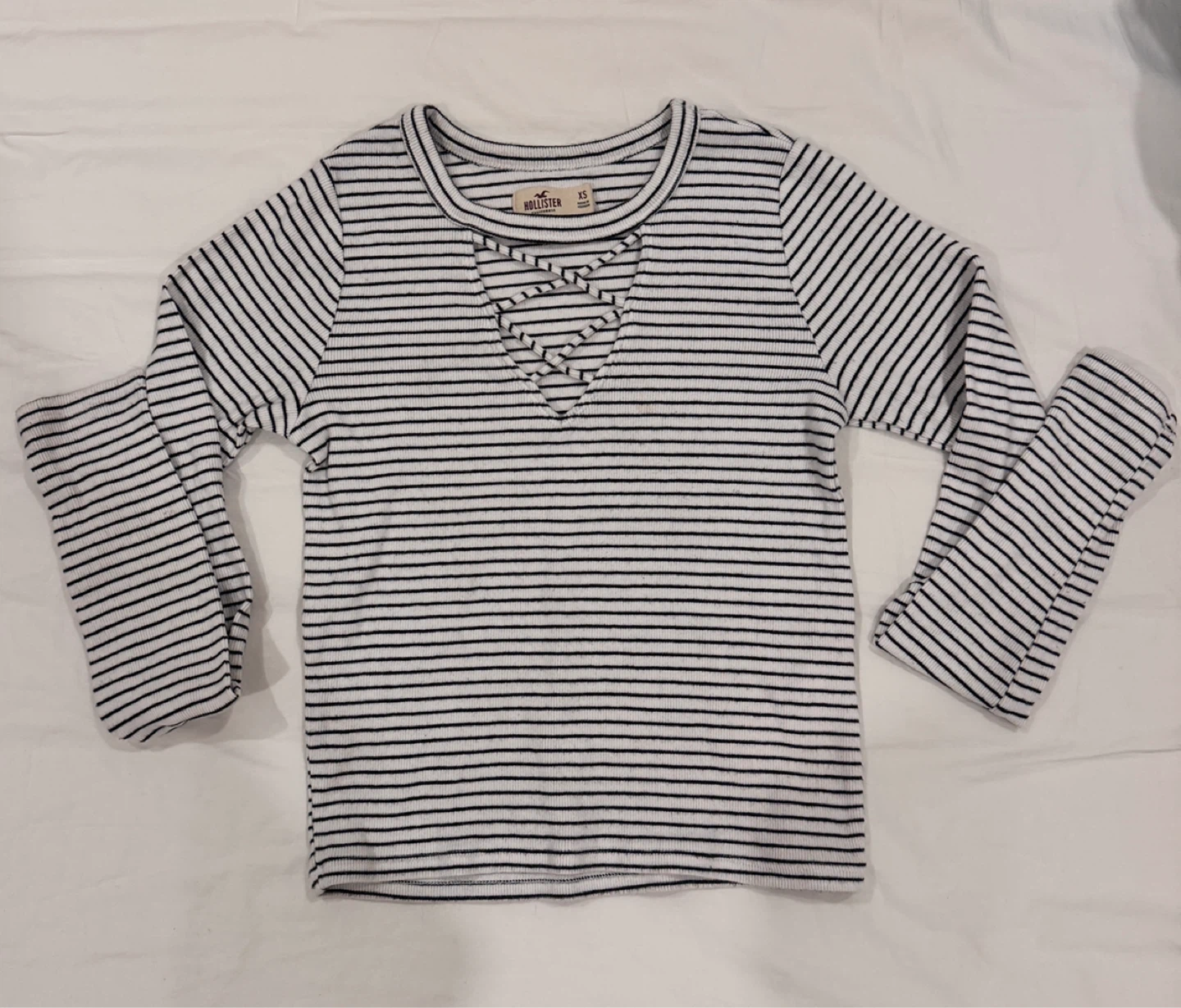 Hollister Striped Long Sleeve Top XS