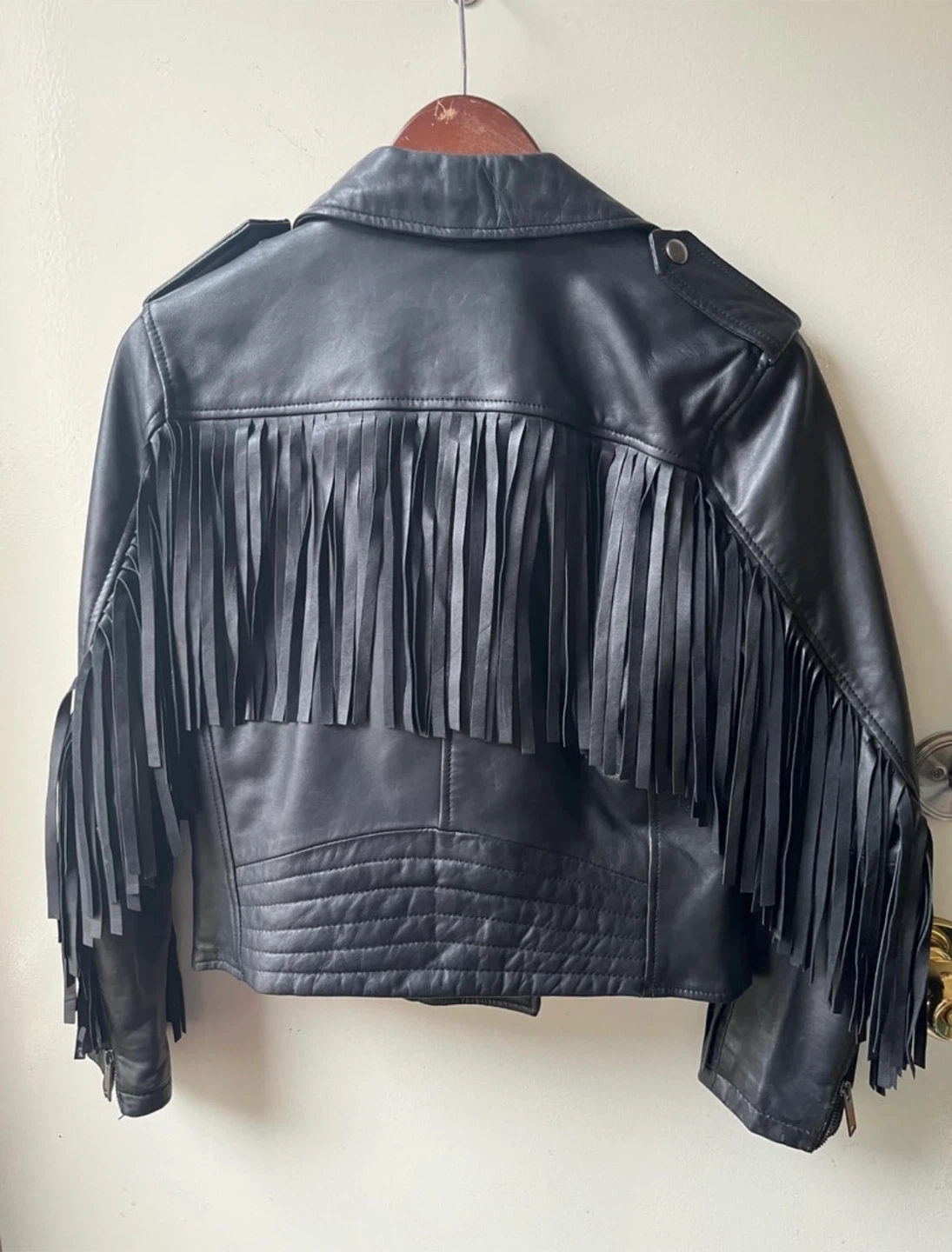 Ever New woman’s Leather jacket with  Fringe