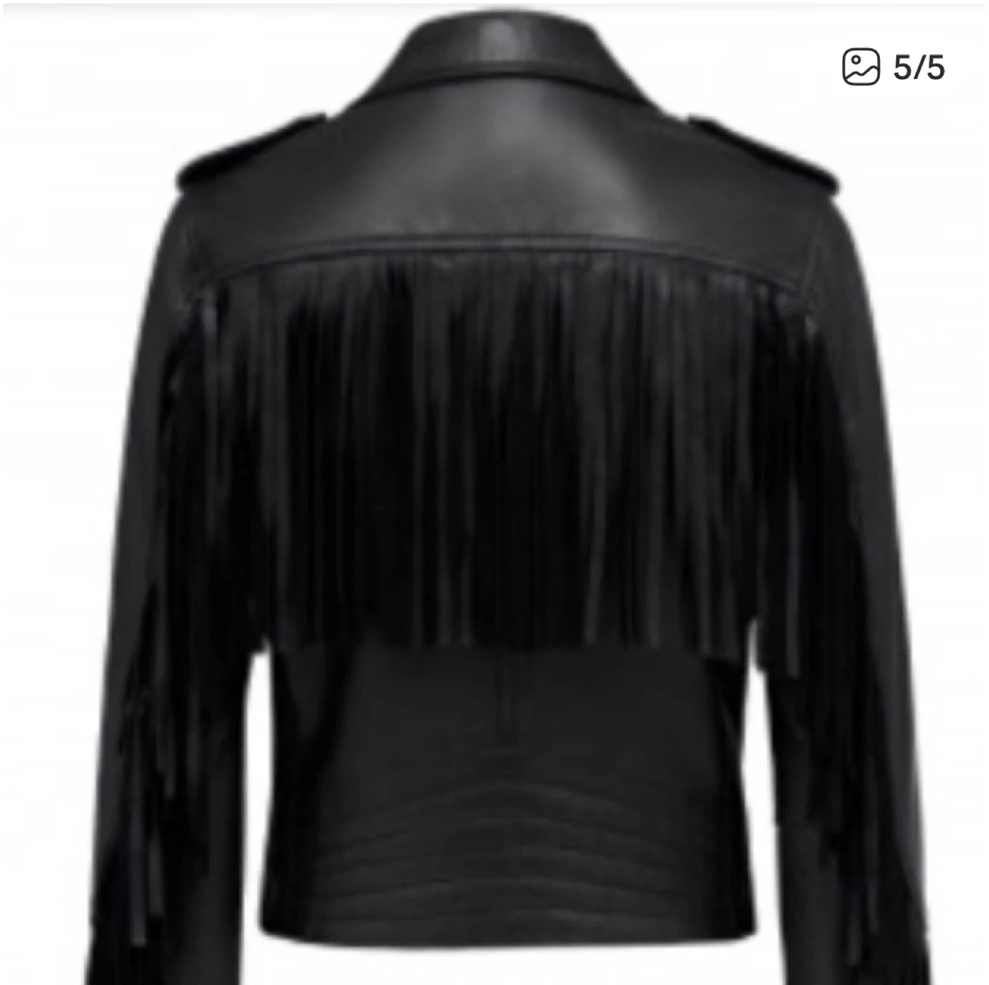 Ever New woman’s Leather jacket with  Fringe - photo 5