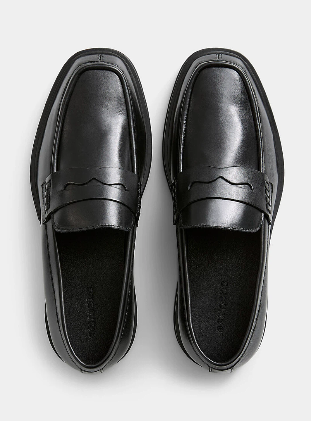 Simons square toe penny loafers