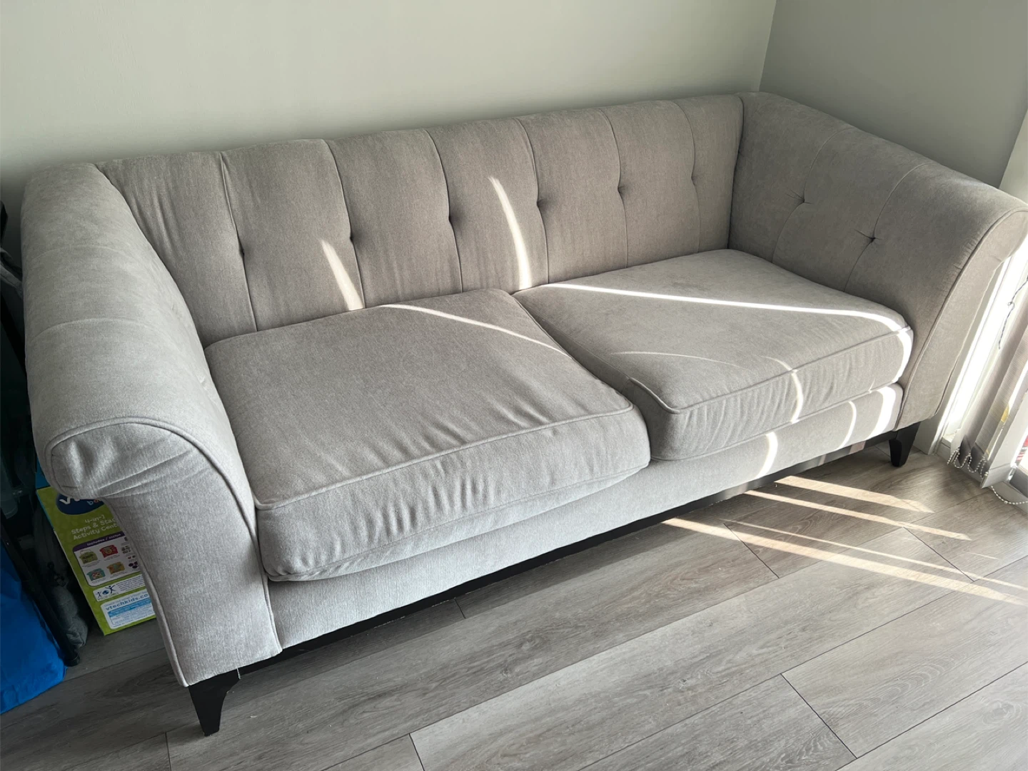 Light Grey Tufted Sofa