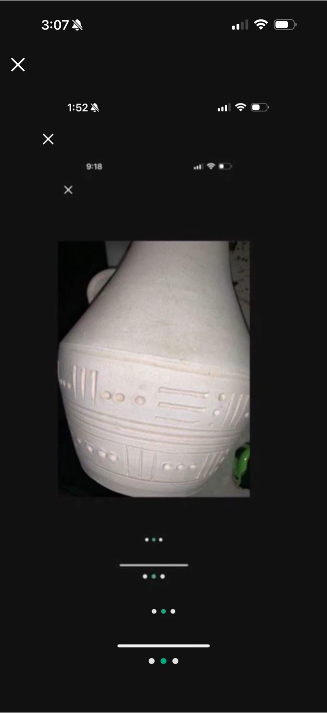 White Ceramic Clay Pottery Pitcher Vase with Handle - photo 2