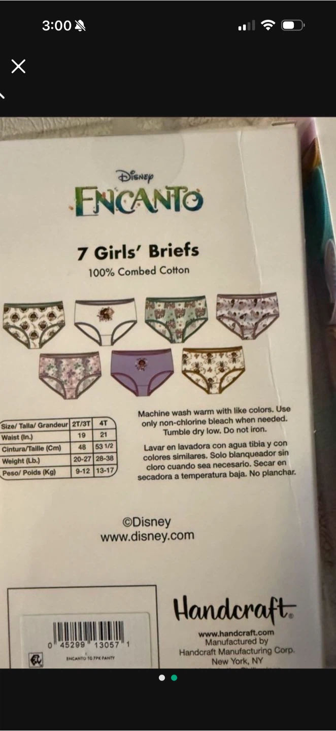 4 Disney Encanto 7 Girls' Briefs - 100% Cotton SIZE 2T-3T - photo 2