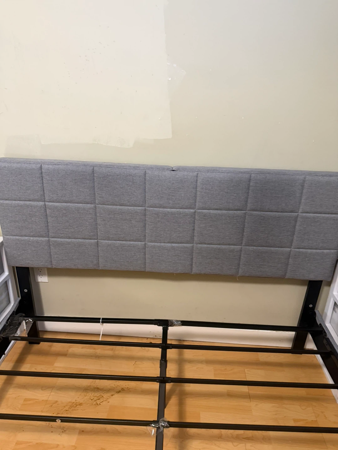 Mainstays Queen Upholstered Platform Bed Frame with Headboard - photo 2