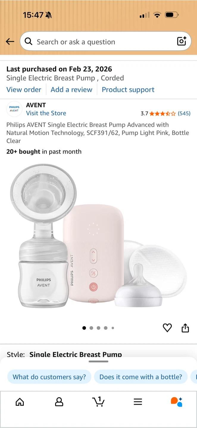 Philips Avent Single Electric Breast Pump SCF391/62