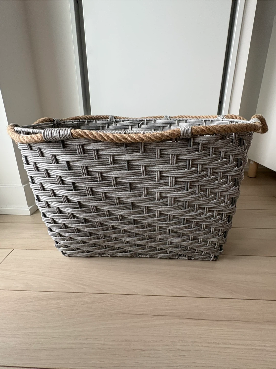 Woven Storage Basket with Rope Handles